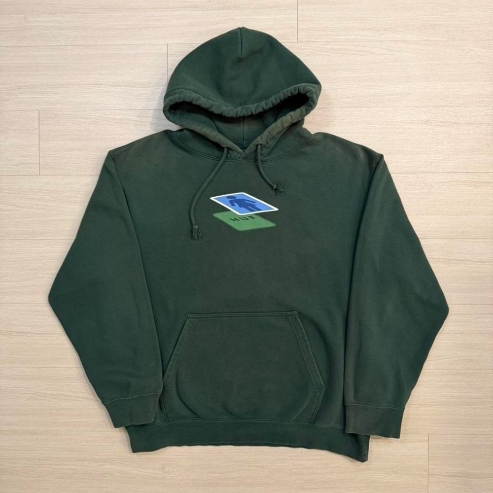 HUF x Girl Skateboards Shadow Forest Green Pullover Hoodie Men's Size XXL
